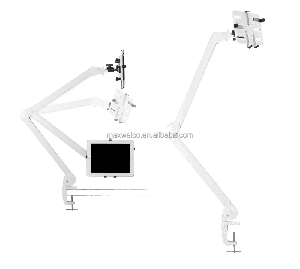 Table Industrial Tablet Stand, Table Swing Holder, Swivel Table Tablet Mount
