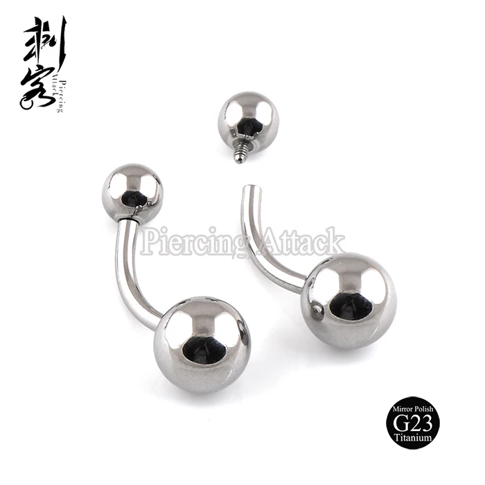 G23 Titanium Both Sides Internally Threaded Free Belly Button Rings