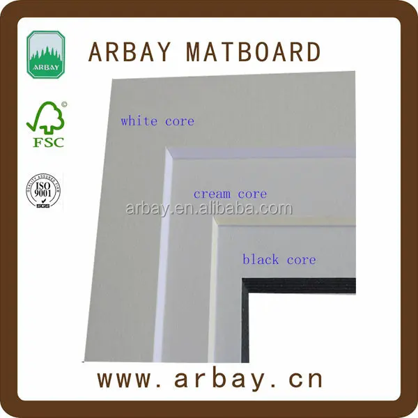 
custom wholesale bevel cutting matboard& precut passepartout &velvet matboard 