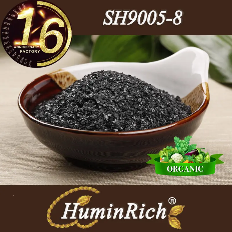 HuminRich Plus SH9005 Potassium Humate Fulvate 100% Organic Fertilizer K-Humate Used in Agriculture as Biostimulator