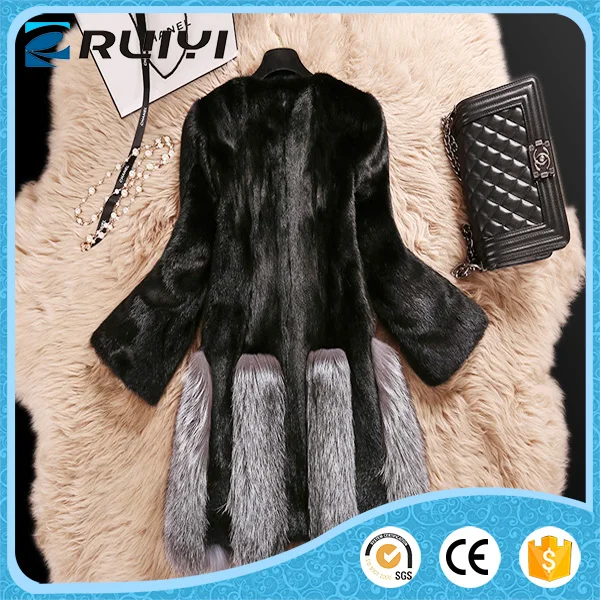 fashion ladies black winter faux fur jacket