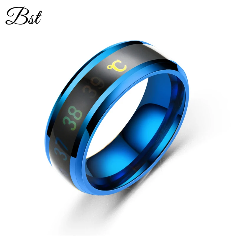 Temperature Measuring Smart Titanium Steel Intelligent Sensor Body Temperature Smart Ring