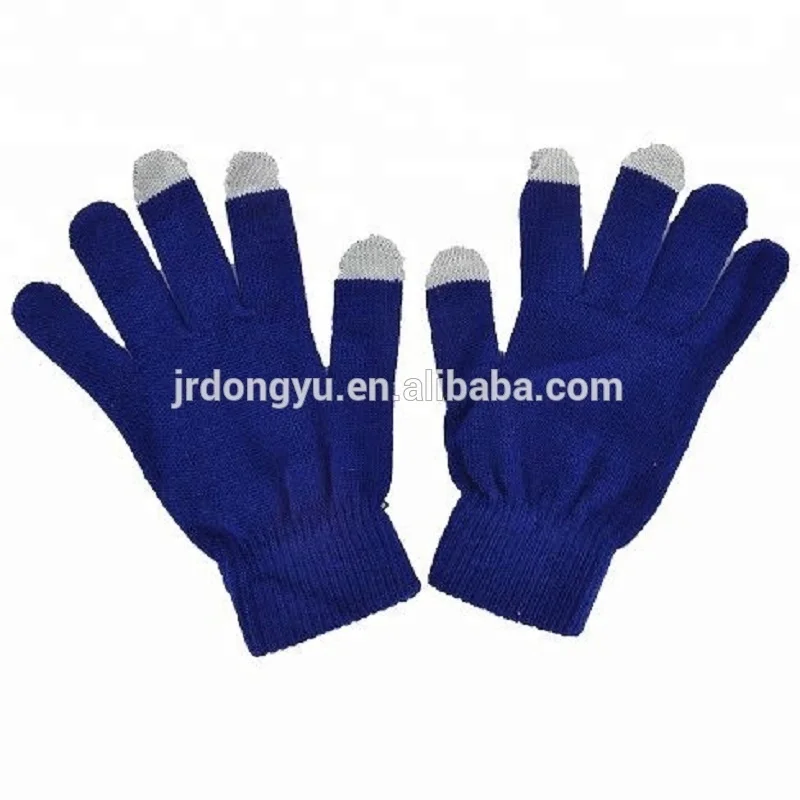 Acrylic Knit Touch Screen Glove Customize Adult Finger Touch Gloves for Winer Season
