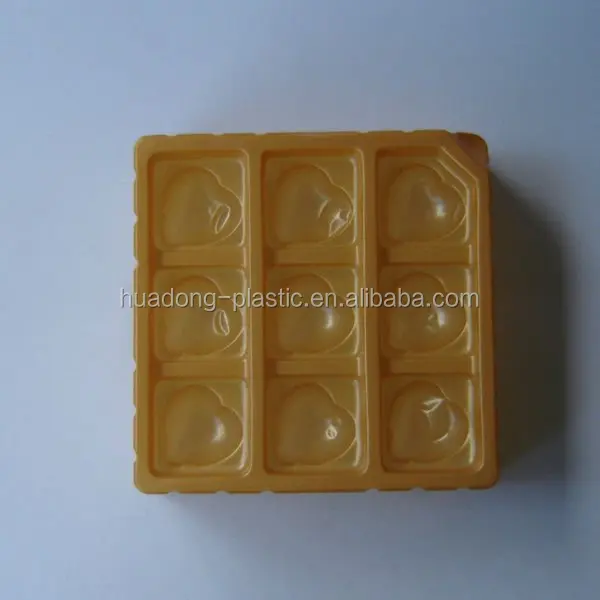 Customized Golden Chocolate/Cake Plastic Blister Packing Tray/Box Container