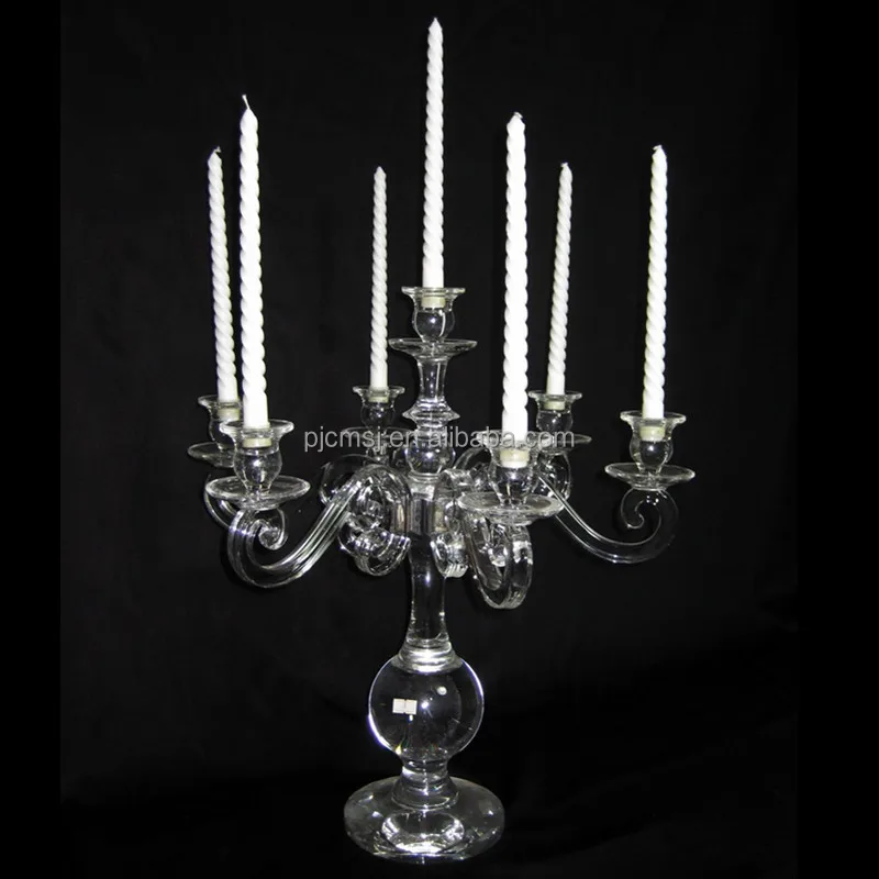 Top sale wedding 9 arms crystal candelabra candle holder for wedding on sale