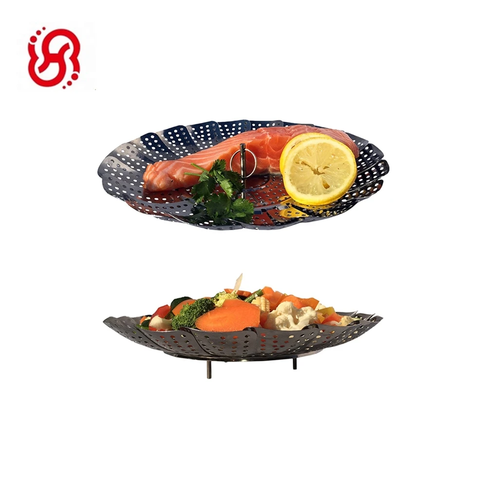 Portable Foldable Stainless Steel Food Vegetable Steamer basket
