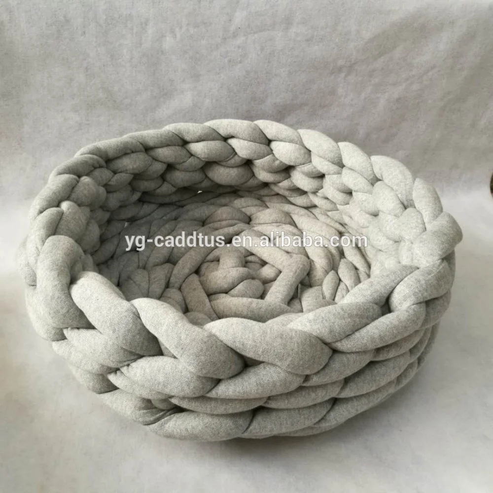 
Super Chunky Round Funny Pet Bed Arm Knitting Cotton Tube Design Nest Cat Bed 