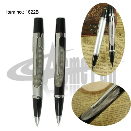 ACMECN Classic Unisex Mini Ballpoint Pen Lacquer Black Metal Braid Pen Custom Logo Brand Ball Pens