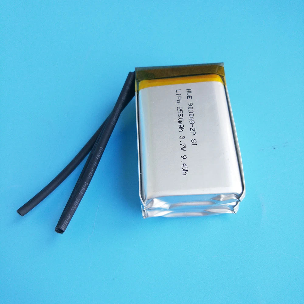 HWE li-ion battery 3.7v 2500mah 2550mah battery pack ds 903048 -2P 3.7v 1000mah 110807 903048 lipo battery