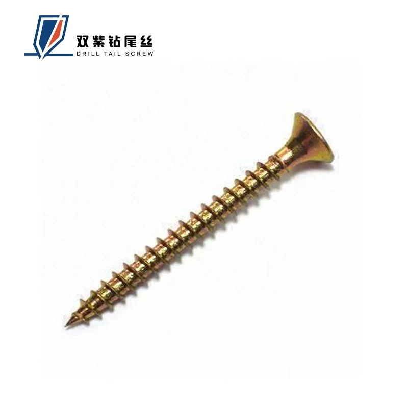 
China Wholesale Self Tapping Chipboard Screw C1022 Yellow Zinc Plated 