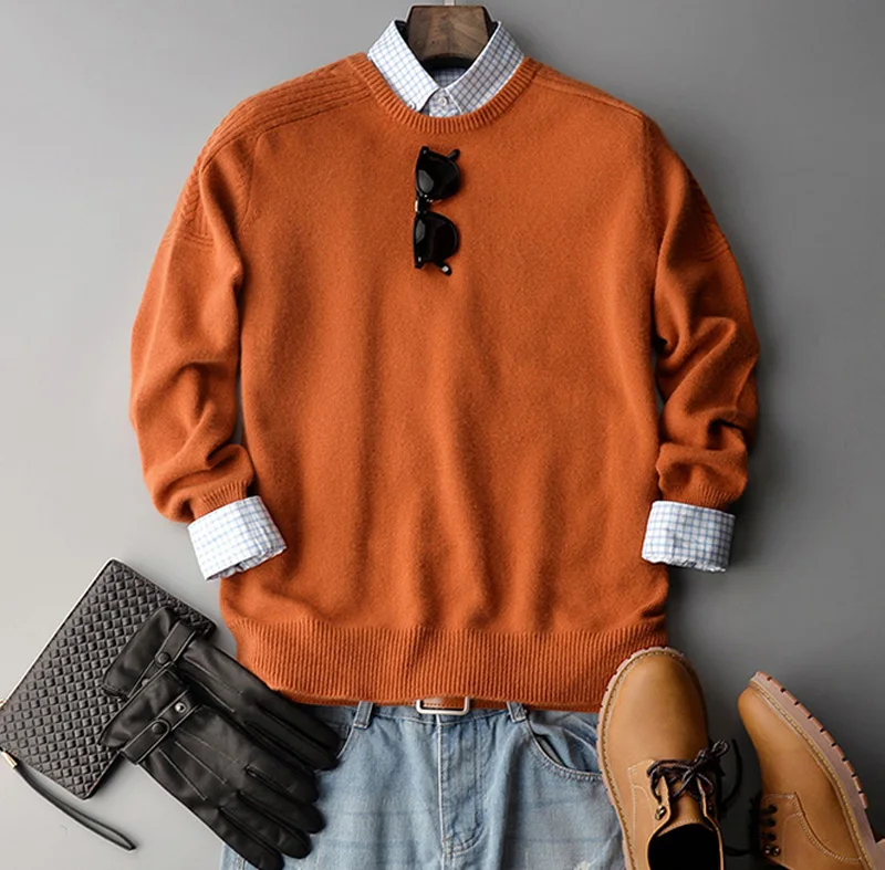 
100 royal cashmere knitted o neck cable knit pullover for gentleman winter 