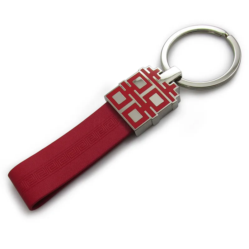 
Love gifts chinese wedding souvenir letter metal with leather keychain arts and crafts 