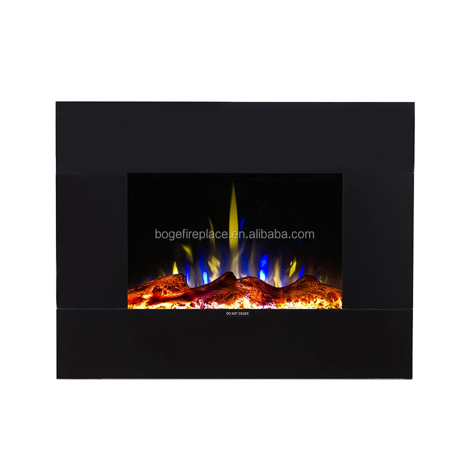 24' small wall mounted decor electric fireplace heater with wood burning