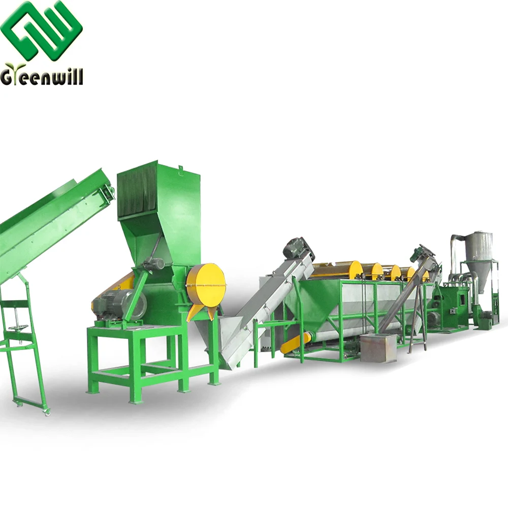 plastic recycle machine 1000kg/h Model 1000 automatic crushing and cleaning production PP/PE crushing washing line