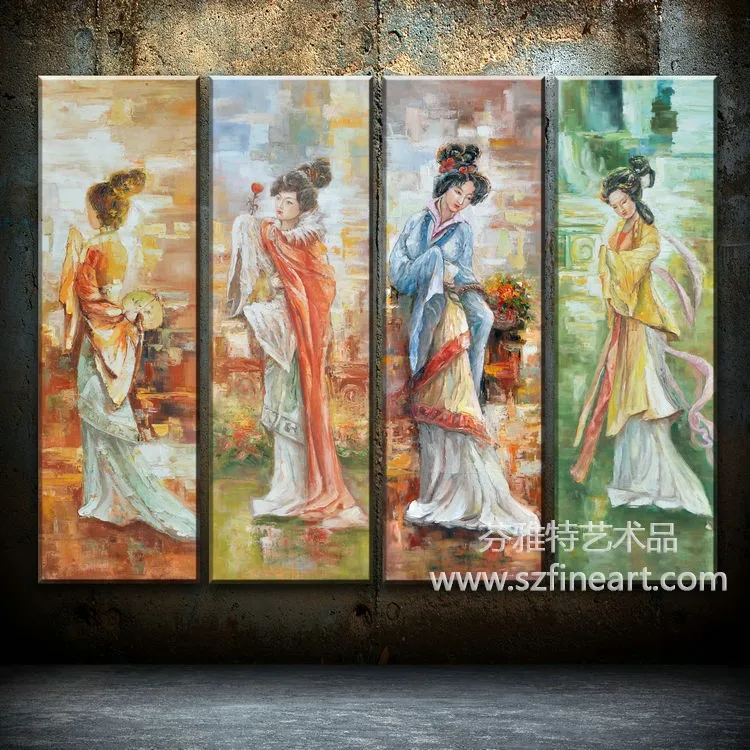 Ancient beautiful girls Chinese painting