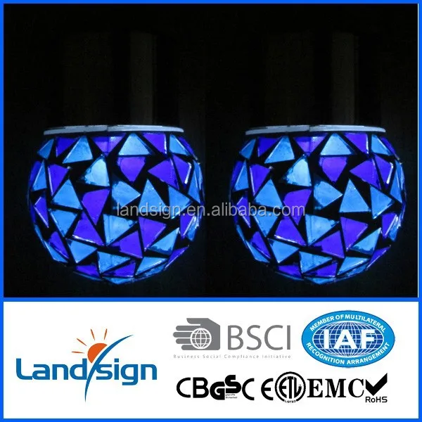 New glass mosaic lamp XLTD-210 decorative hanging solar led lights type mini solar garden light