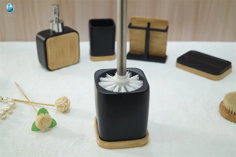 Fashion washroom accessories eco-friendly and natural polyresin bathroom set bath set