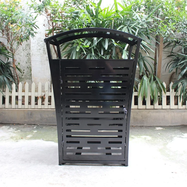 Laser Cut Outdoor Garbage Can Steel Waste Bin