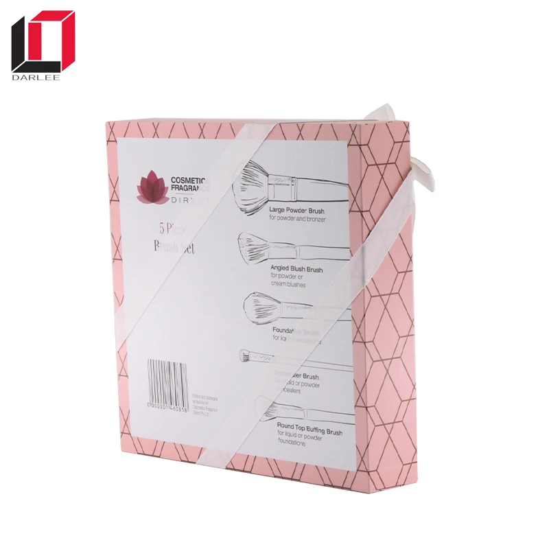 wholesale custom luxury design retail paper gift packaging box for makeup brush with window