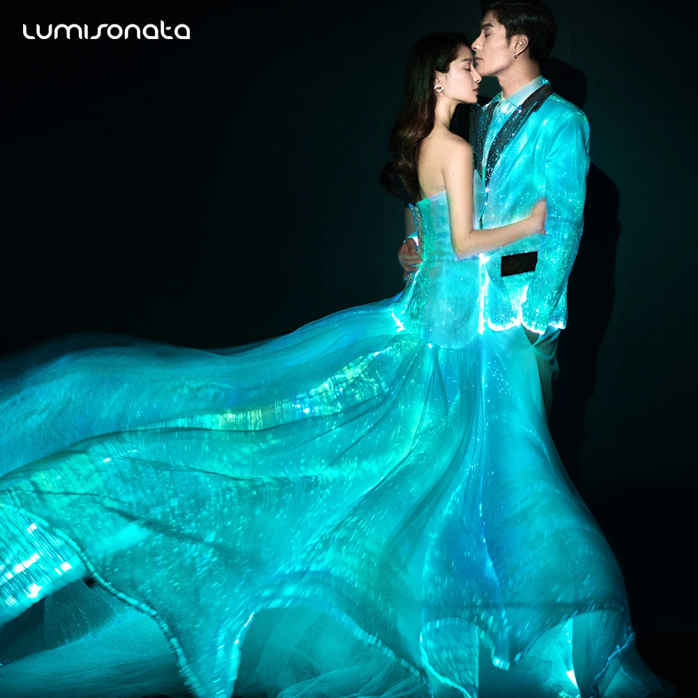 2019 Classic style hot sale glowing in the dark wedding dress bridal gown