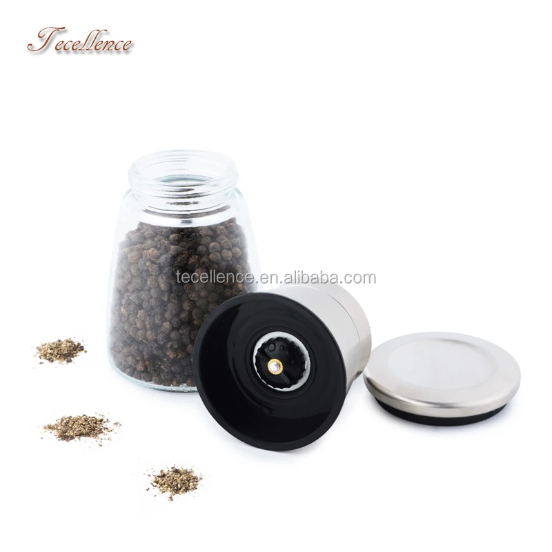 Wholesale Kitchen Tools Manual Grinder Spice Black Pepper Mill Glass Sea Salt Grinder