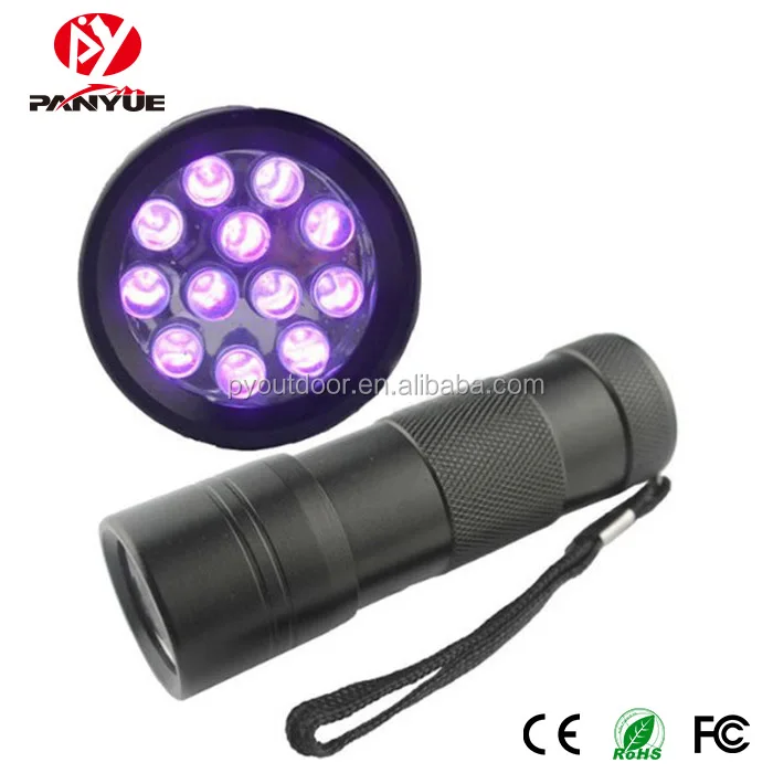 3*AAA battery 12 LED aluminum body UV led flashlight torch light