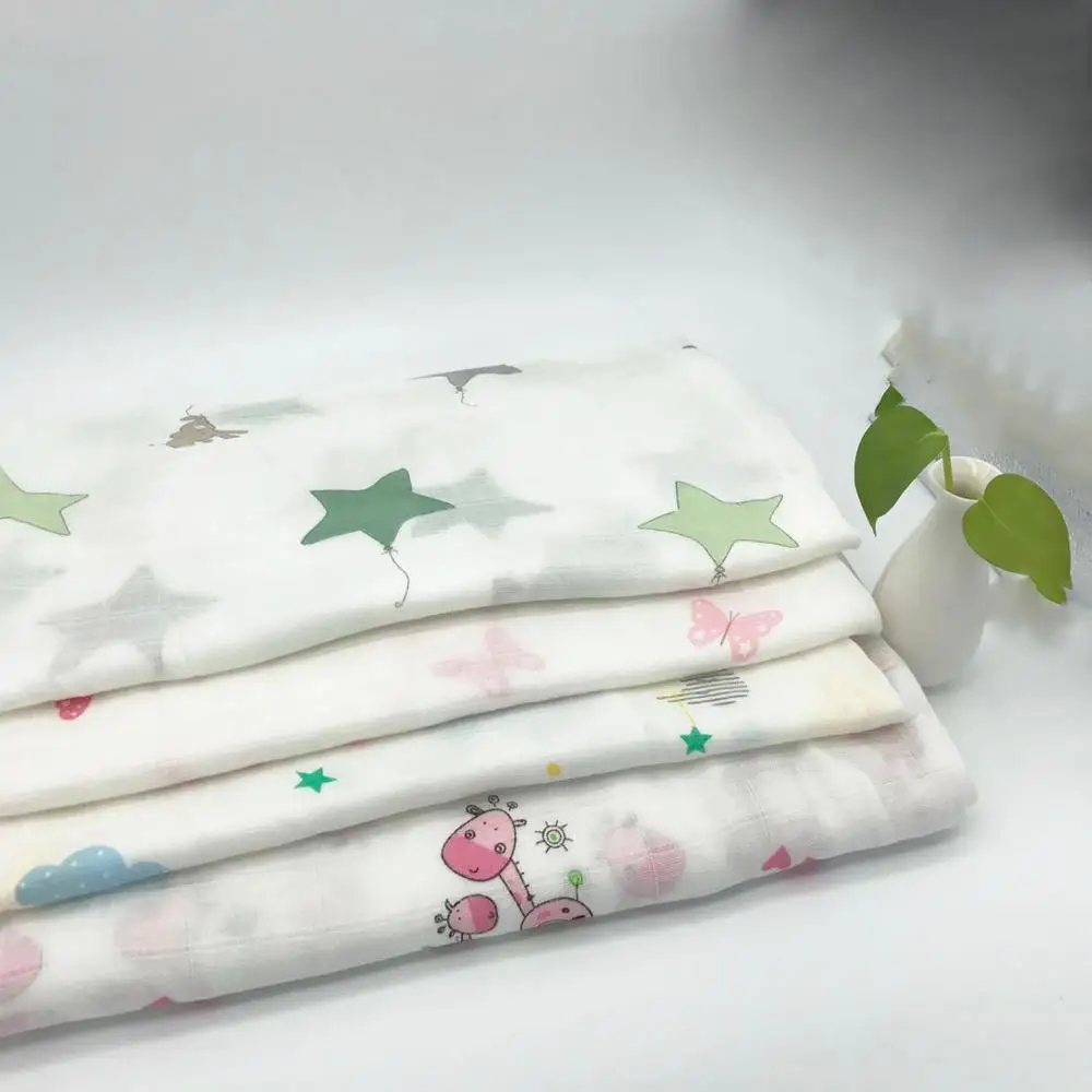 
Hot selling organic bamboo cotton fabric gauze baby 