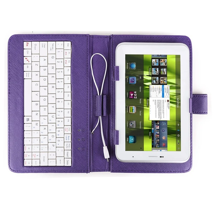 
Wholesale Micro 6,7,8,9 Inch Universal Pu Leather Keyboard Tablet Case 
