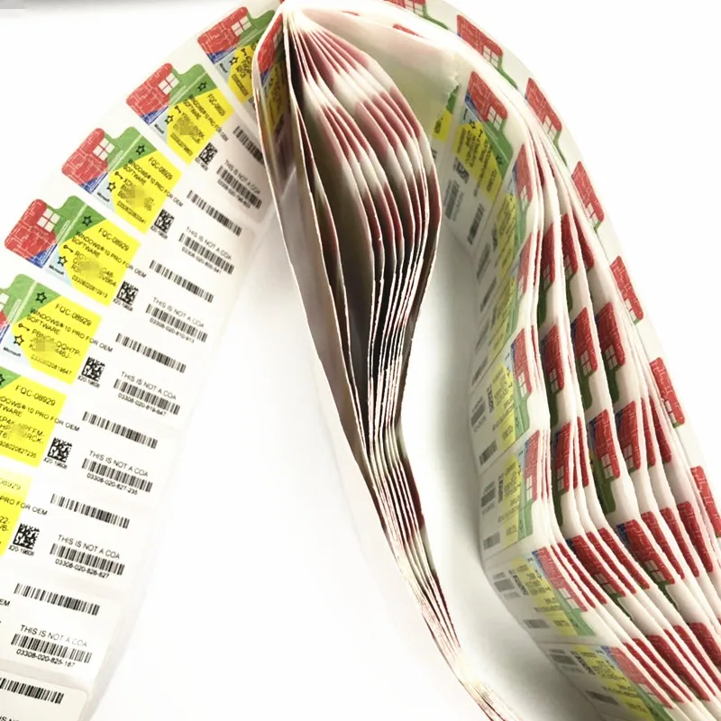 
DHL free shipping Microsoft Windows 10 Professional FPP Licence Key with COA Sticker Win Pro 10 64 Bit 32 Bit Computer software 