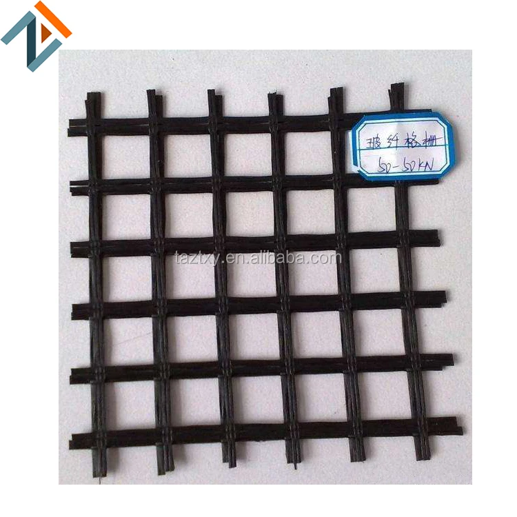 50-50 kn/m fiberglass geogrid for soil reinforcement