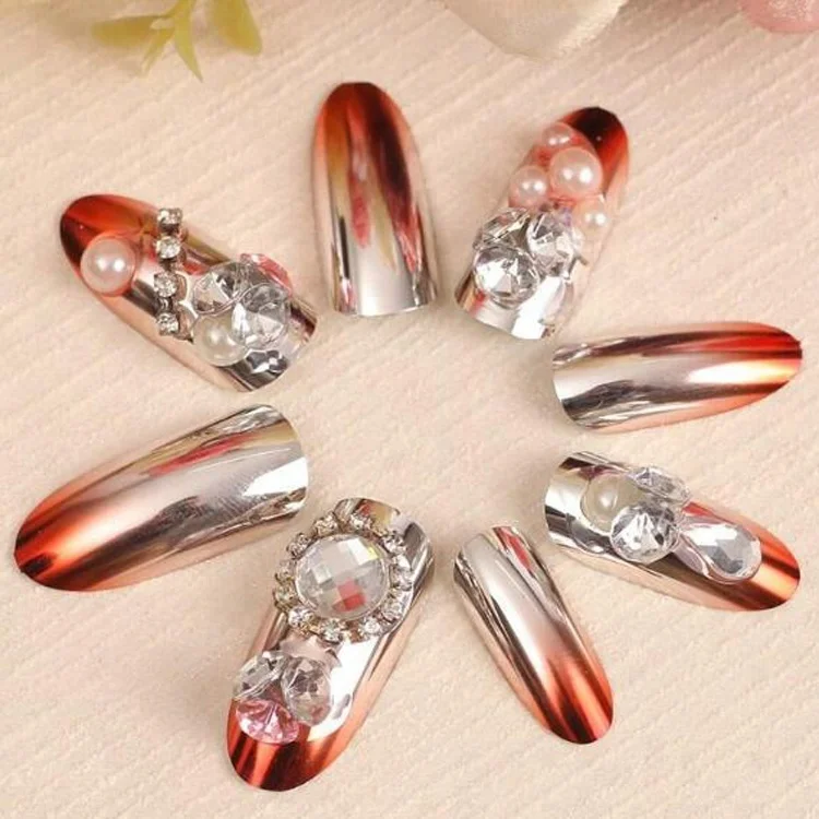 Top Point Crystal Opal Stone Rhinestone 3D Nail Art Designs with 12 Color Mixed Wheel Box for DIY Finger Nail Art