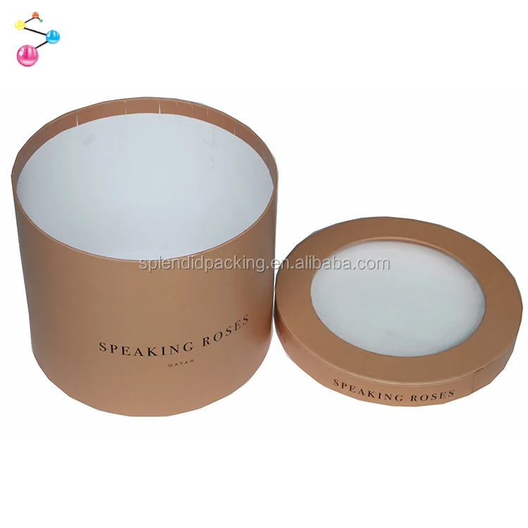 Wholesale Customized Logo Luxury Hat Candle Preserved Rose Big Round Cylinder Cardboard Paper Flower Box Packaging With Lid