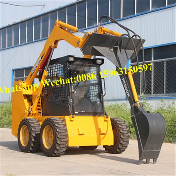 Utility HY700 wheel skid steer loader with 4 in 1 bucket