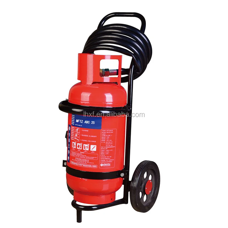 TROLLEY POWDER FIRE EXTINGUISHER, CE 25KG WHEELED FIRE EXTINGUISHER