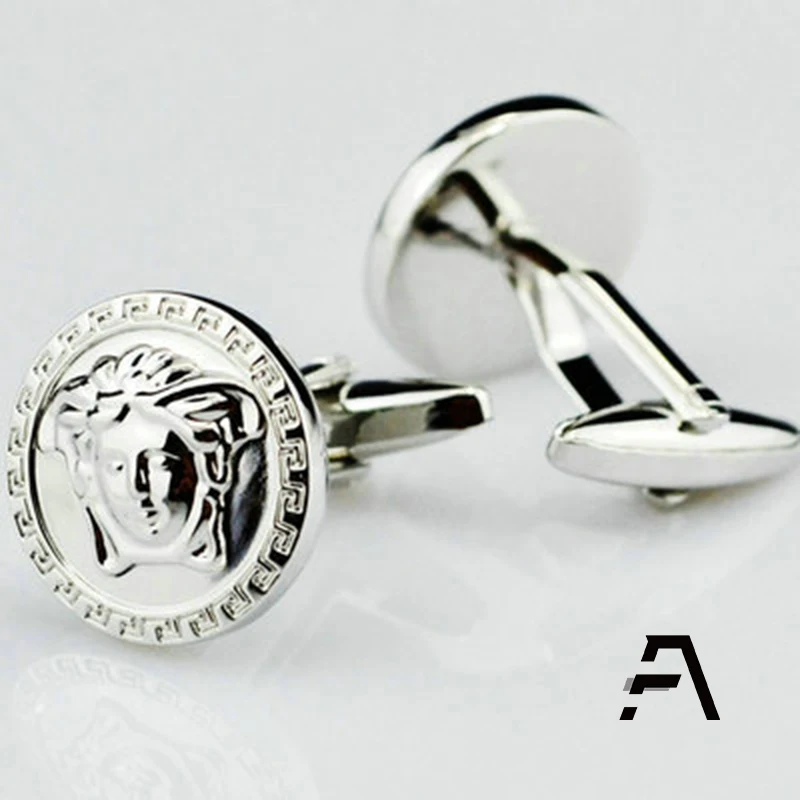 Золотые женские запонки со змеиным ворсом