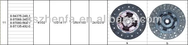 4JG2 8943752481 8971354920 clutch driven disc assembly