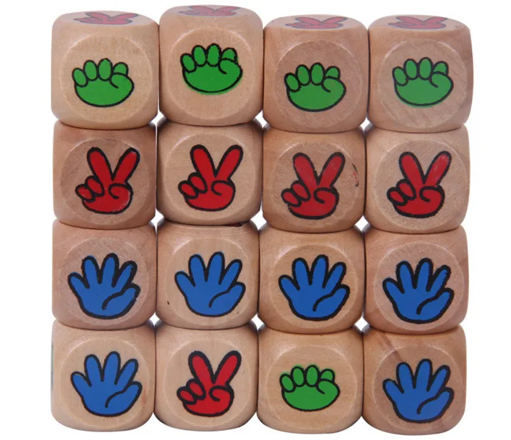 Drinking Dice Rock Paper Scissors Finger-Guessing 20mm Wooden Game Dice Bar Toy Accessories
