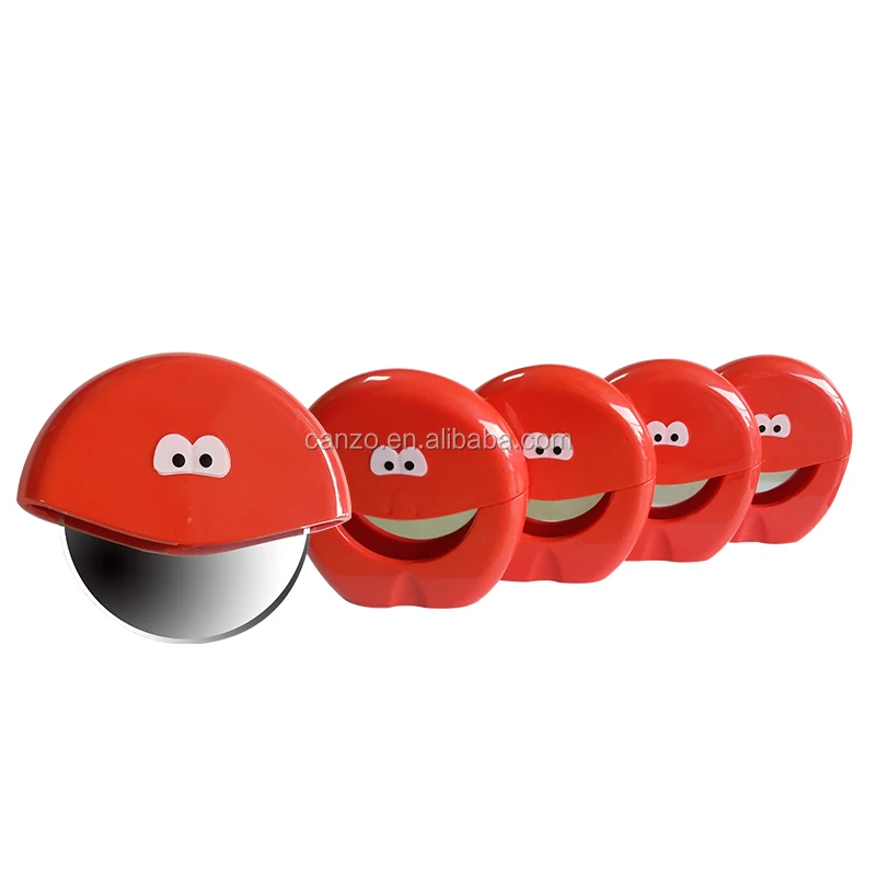 Wholesale Customized Pizza Knife Tools Stainless Steel Cute Pizza Cutter Wheel with Safety Blade Cover