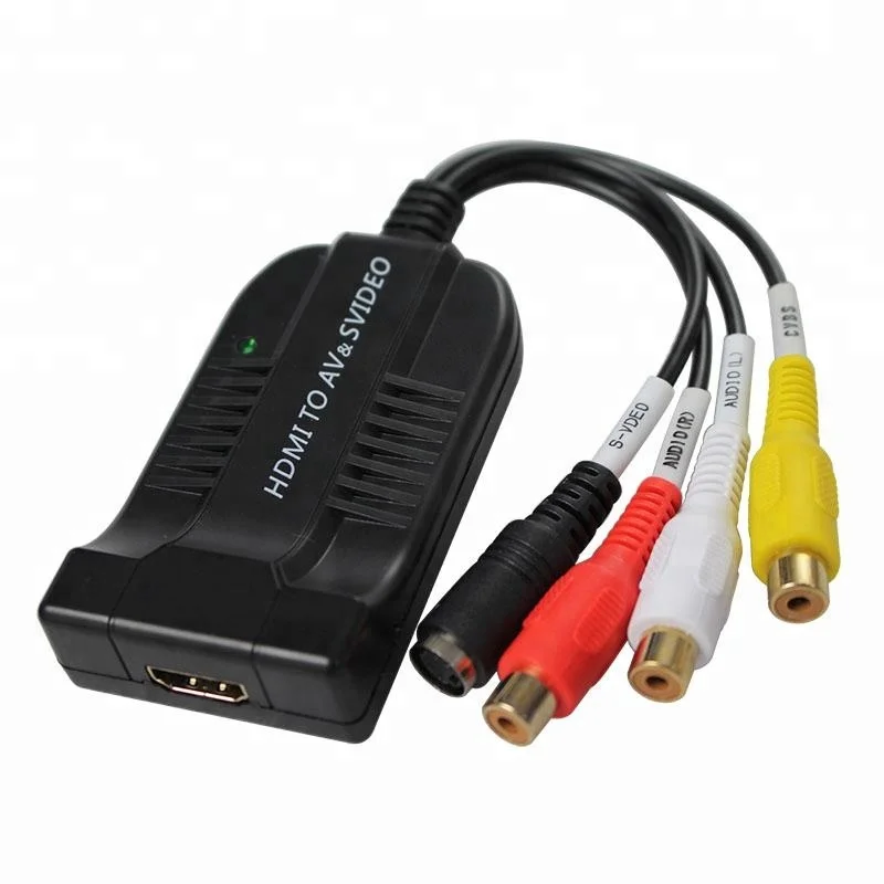 HDMI для композитного 3RCA AV S-Video R/L аудио-видео конвертер адаптер 720 P 1080 P с RCA s-video кабель