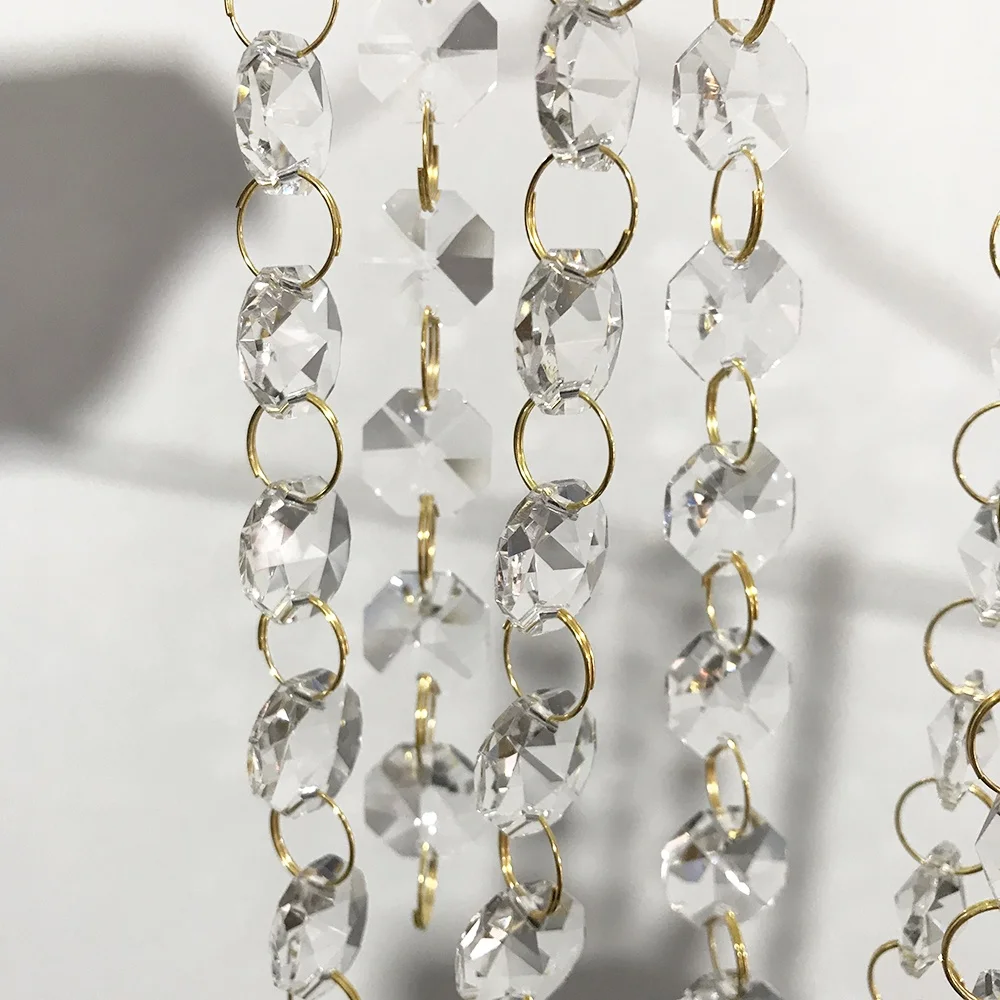 
Clear Glass Crystal Bead Strand Garland Chain Meters for Chandelier Curtain Wedding Home Decor 