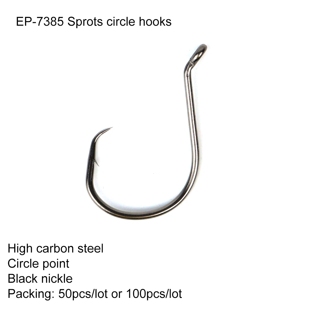 High Carbon Steel EP-7385 Sports Circle Fishing Hooks Octopus Circle HooksFishing #1/0~#12/0 E10