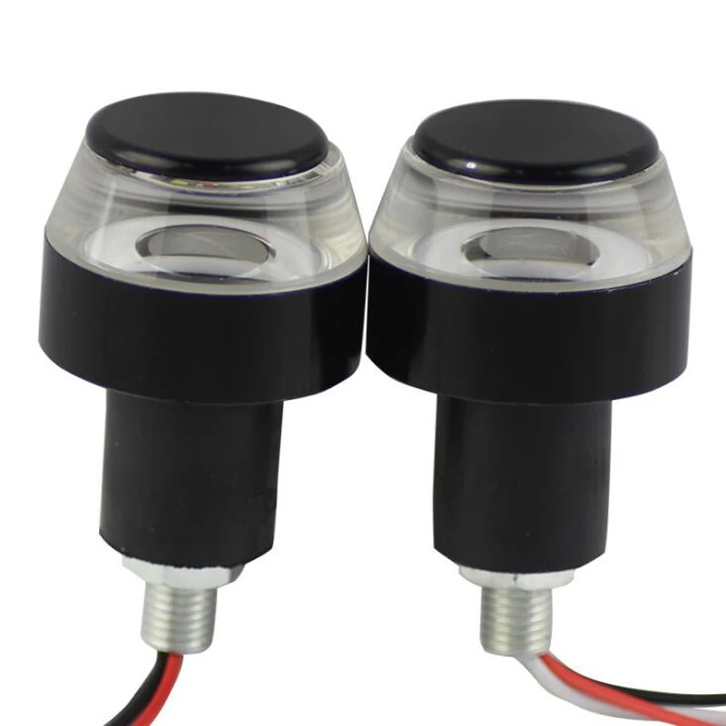 White Amber Dual Color Motorcycle Turn Signal Lamp  LED Handle Bar End Indicator Grip Plug Turn Signal Light for Motorcycle