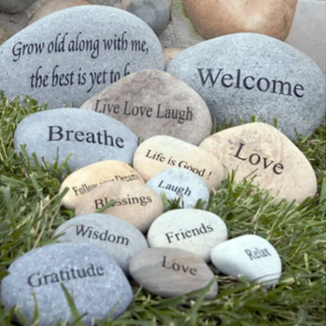 wholesale custom courage inspirational Engraving word stones for gifts