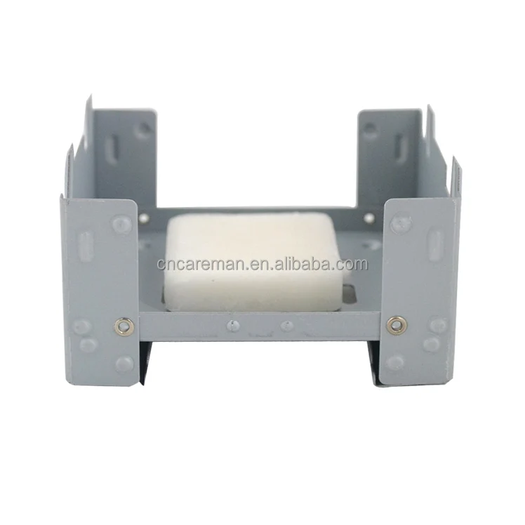 Portable Mini Emergency Stove, Ultralight Pocket Folding Solid Alcohol Wax Hexamine Block Stove Burner w/4pcs Solid Fuel Tablets