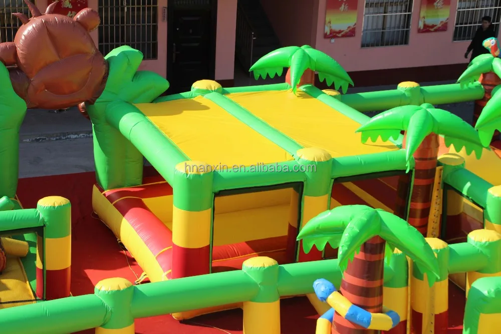inflatable fun city Forest Zoo bouncers with tiger monkey and elephant/ inflatable games china