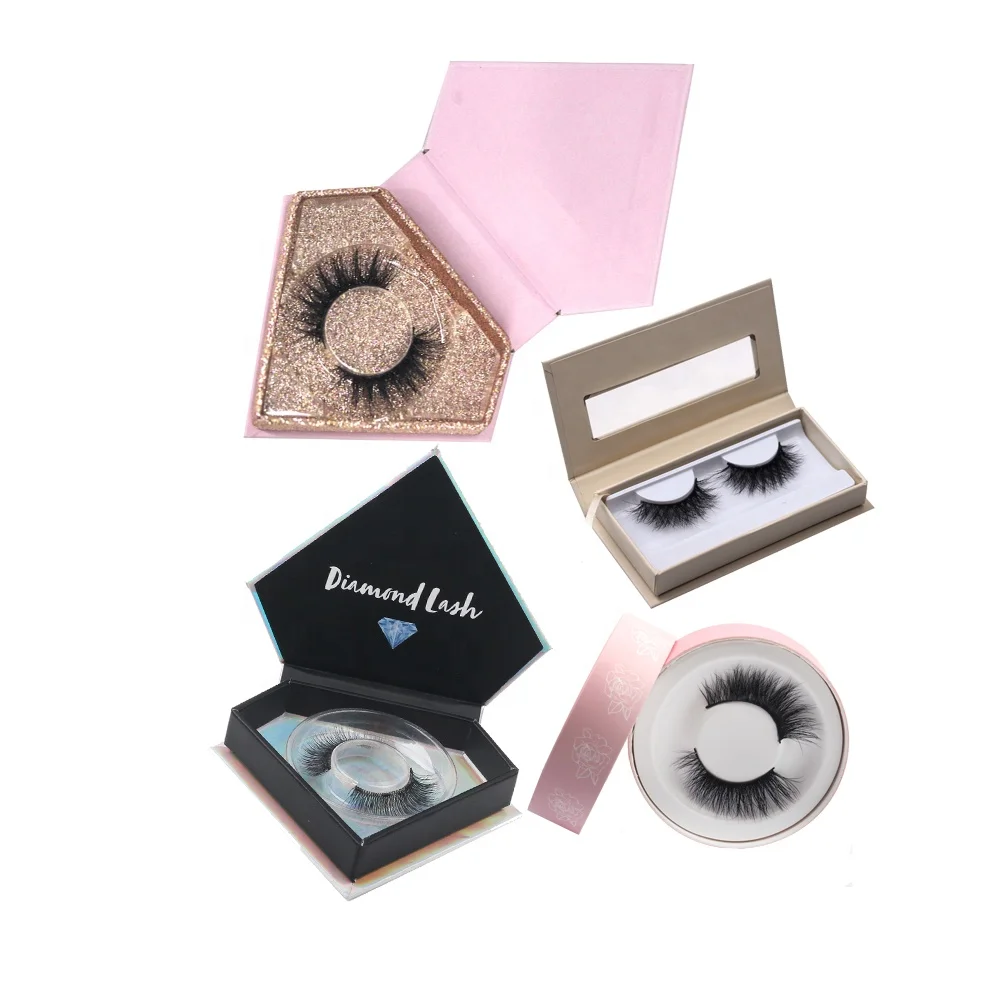 Wholesale Own Brand Custom Packaging Box Private Label 3D Faux Mink 25MM Eyelashes Vendor False Korean Synthetic Eye Lash Cases