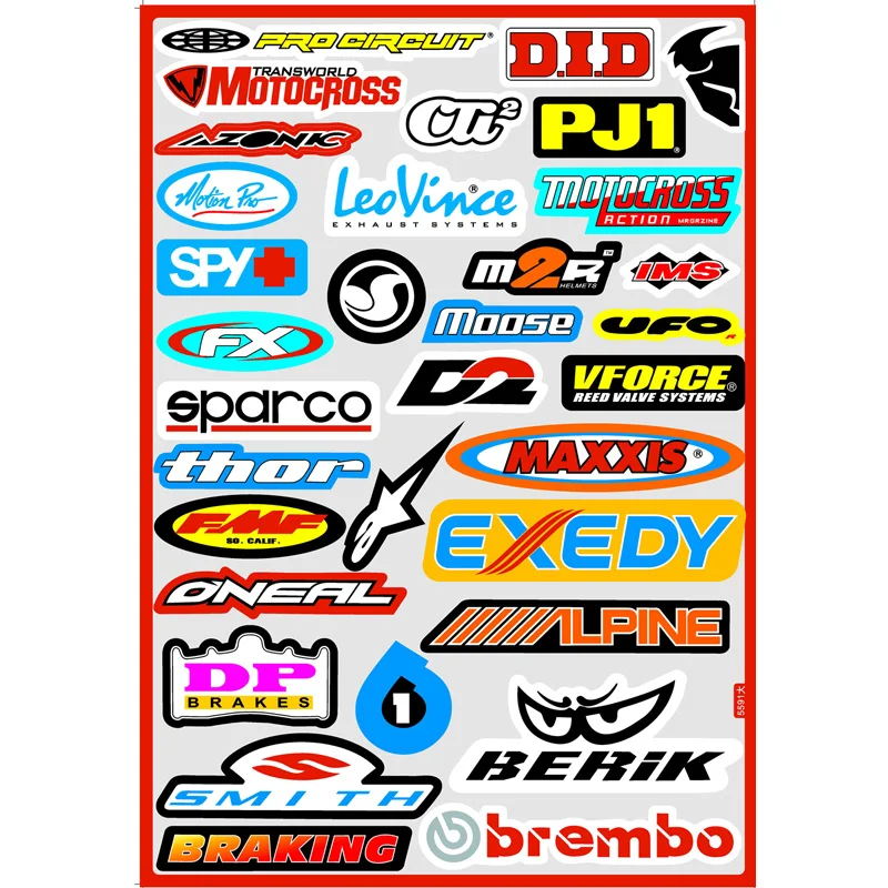 Automotive Sponsor Logo Decal Sticker Motorcycle/Dirt Bike/Car/Helmet Decal Sticker Graphic Set Logo Adhesive
