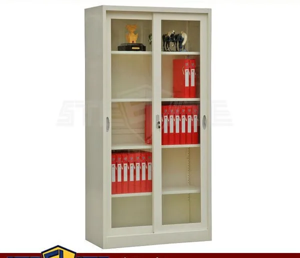 White Glass Door Bookcase/Cheap Ladder Bookcase