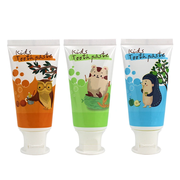 
3g 5g 10g 15g Blue Labeling Round White Flip lid Kids Toothpaste Plastic Tube Cosmetic 