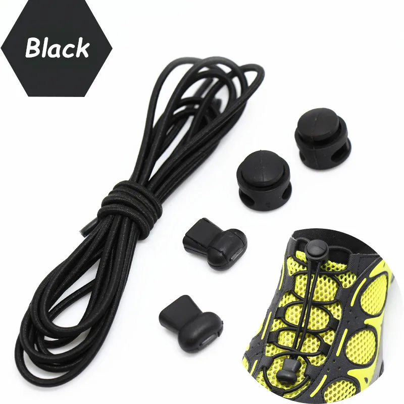 Yrunfeety New 3MM Lock Shoe Laces Elastic No Tie Shoelaces Elastic Lock Shoelaces Colorful Lazy Shoe Lace for Sneakers 20 Colors
